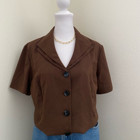 Vintage Brown Buttoned Top - Picture 1 of 8